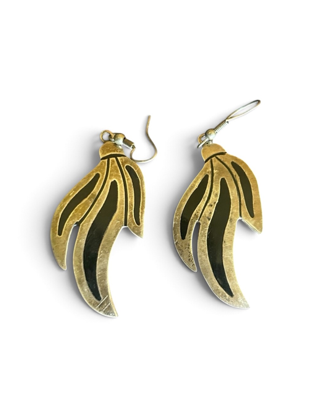 Vintage Taxco Mexico 925 Sterling Silver Modernist Wing Earrings TR91